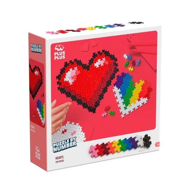 Plus Plus Puzzle by Number Hearts | 250 Pieces