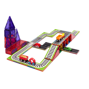 Learn & Grow Toys Magnetic Tile Toppers | 36 Piece Train Set