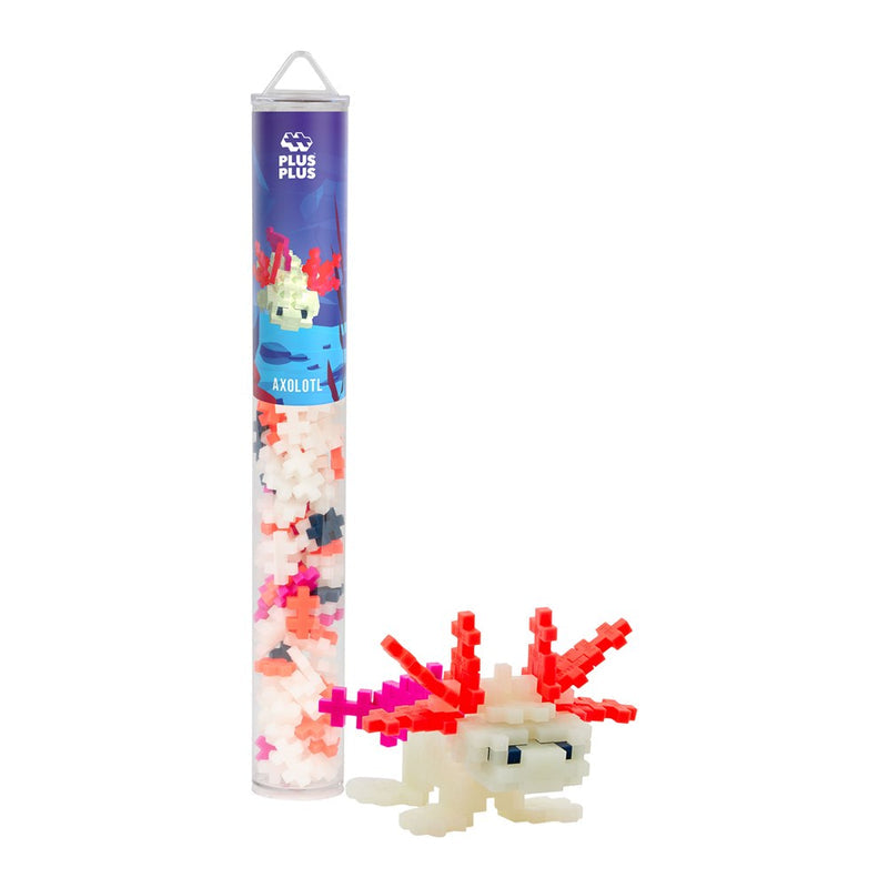 Plus Plus Glow in the Dark Axolotl Tube | 100 Pieces