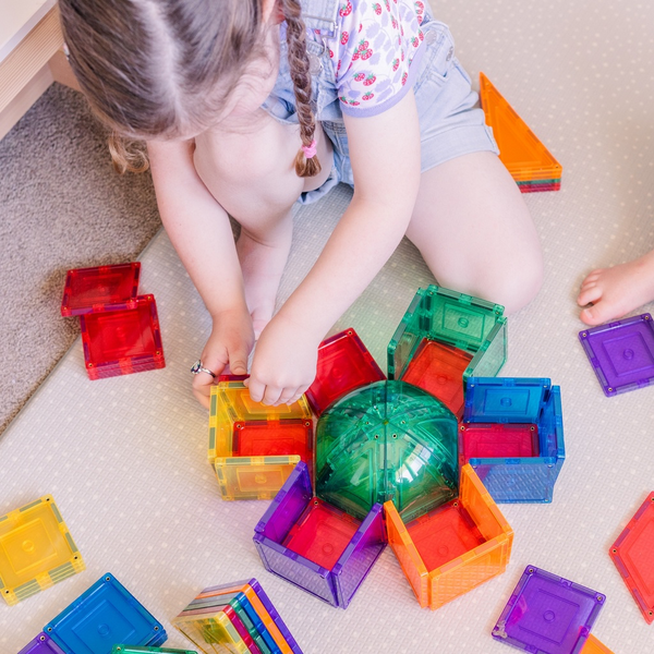 Learn & Grow Toys Magnetic Tiles | 36 Piece Small Square Set