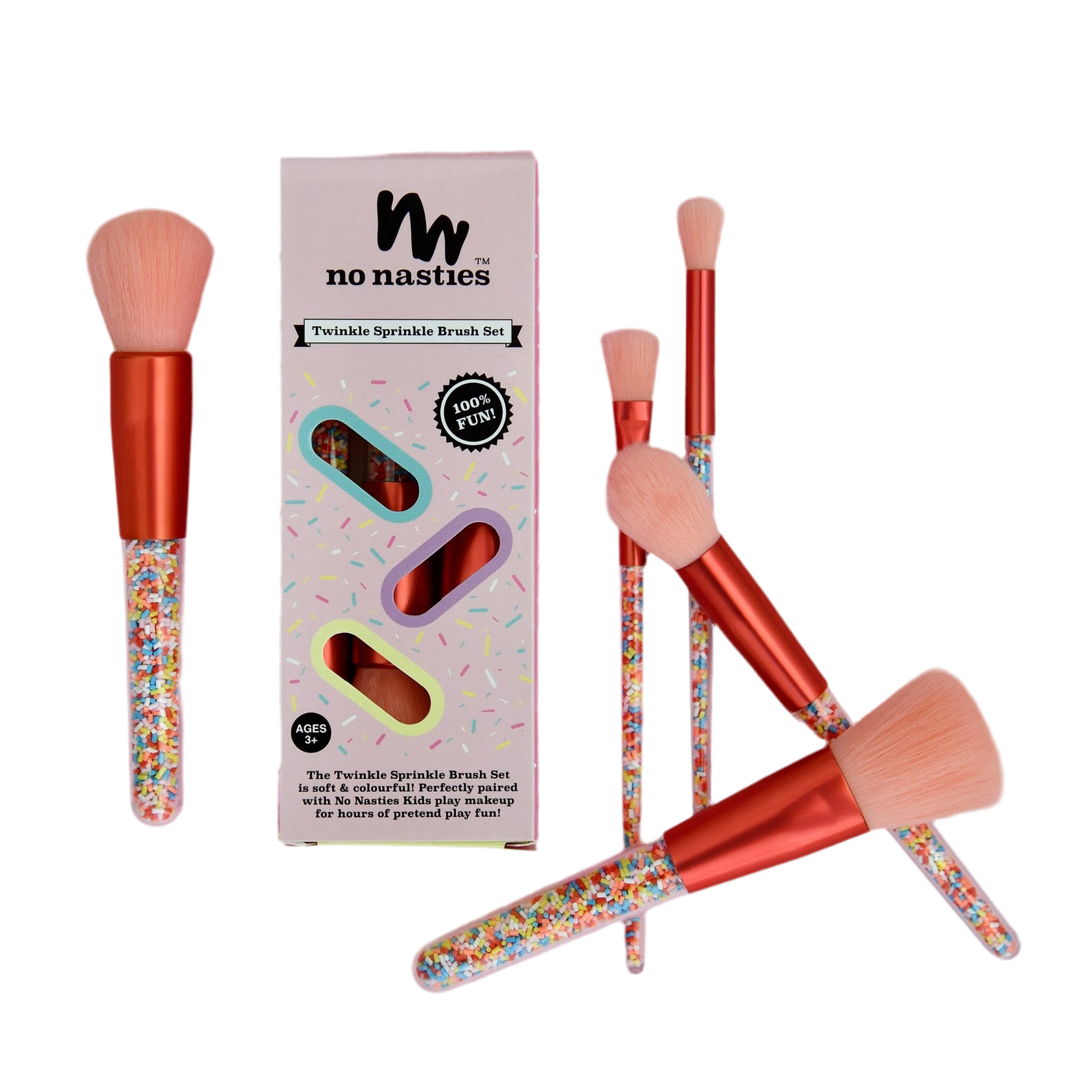 No Nasties Kids Sprinkles Makeup Brush Set