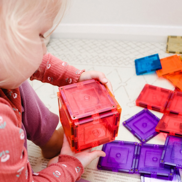 Learn & Grow Toys Magnetic Tiles | 36 Piece Small Square Set