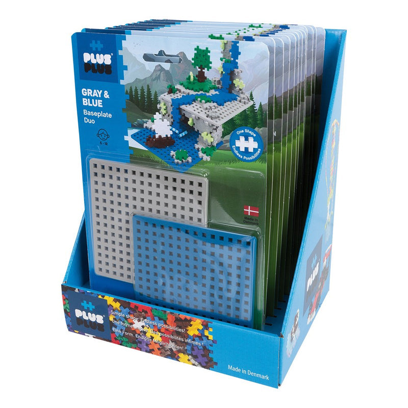 Plus-Plus Baseplates | Blue & Grey