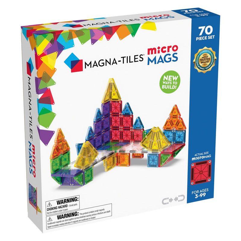 MAGNA-TILES® Magnetic Tiles | 70 Piece microMAGS Set