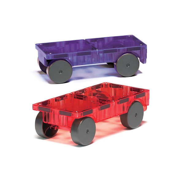 MAGNA-TILES® Magnetic Tiles | 2 Piece Purple & Red Car Set ⭐️