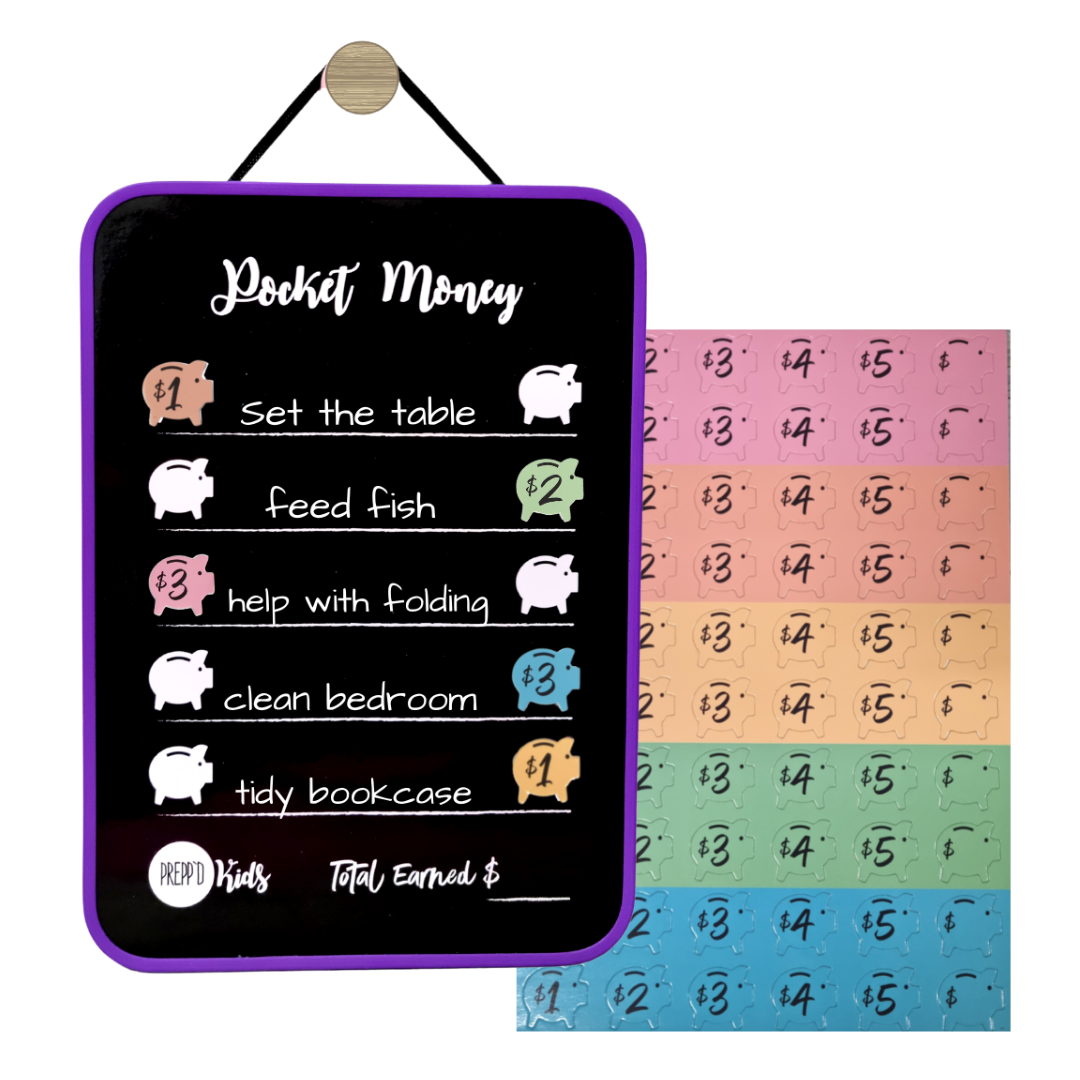 Prepp’d Kids Magnetic/Hanging Pocket Money Chart (A4)